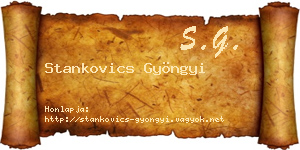 Stankovics Gyöngyi névjegykártya